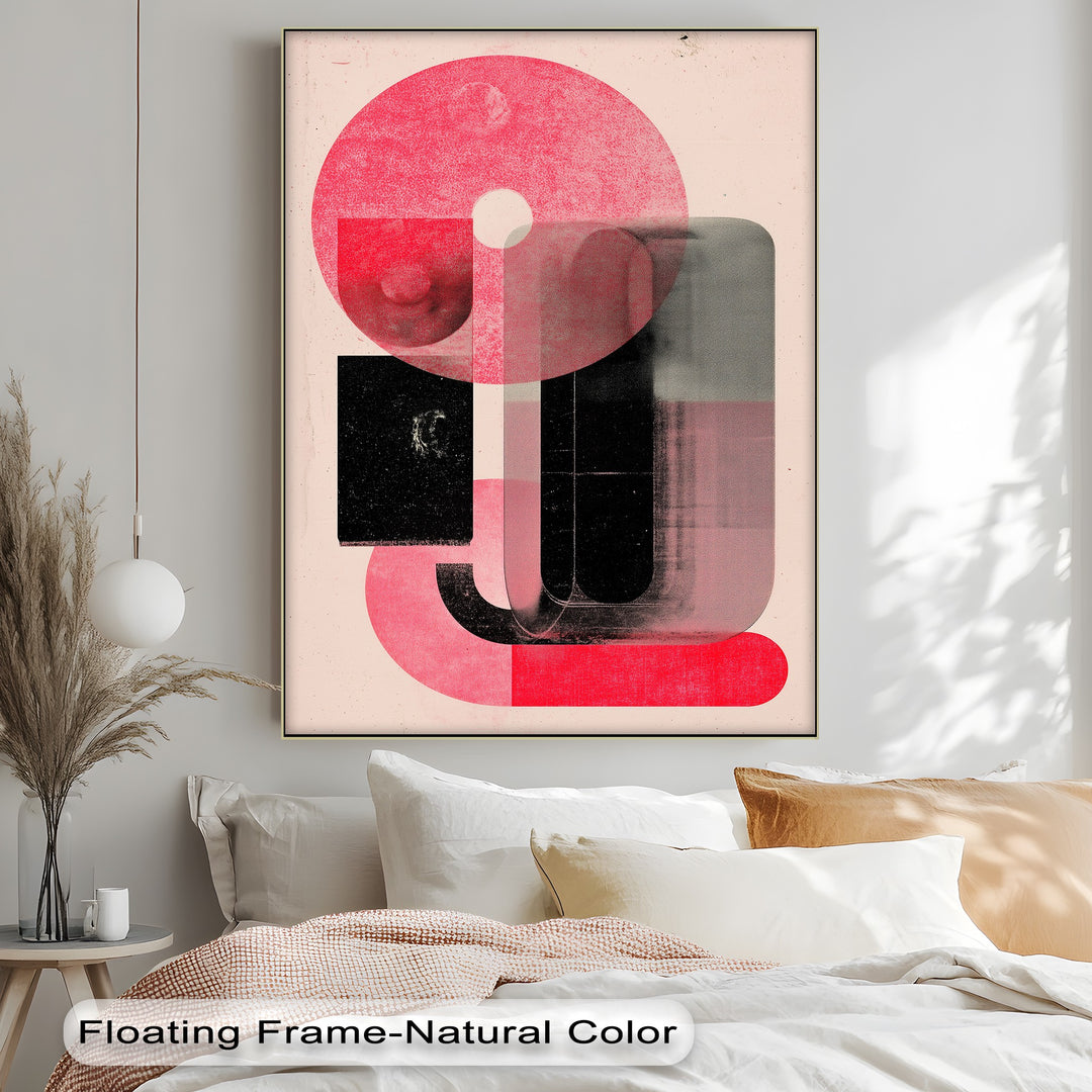 Red Echo – Abstract Geometric Canvas Print