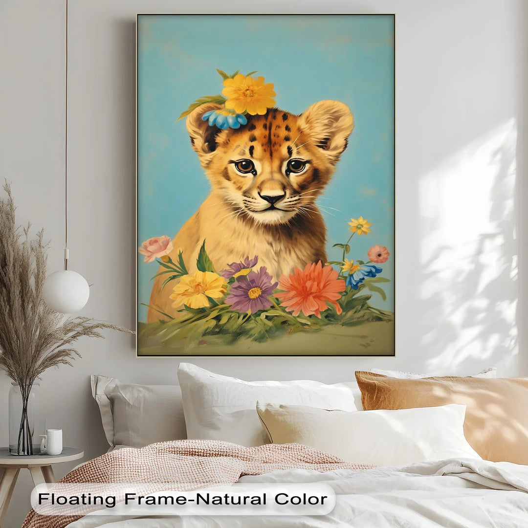 Blossom Crowned Cub – Animal Canvas Print - MyPhotoStation