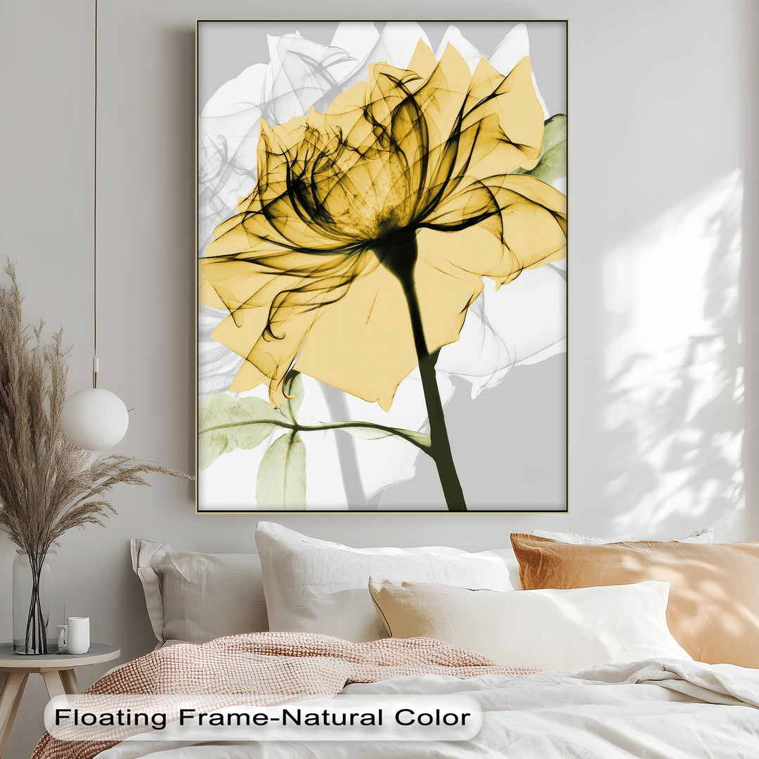 Winterliche Ruhe – Japanische Frau im blauen Kimono, Leinwanddruck | Gerahmtes Kunstwerk