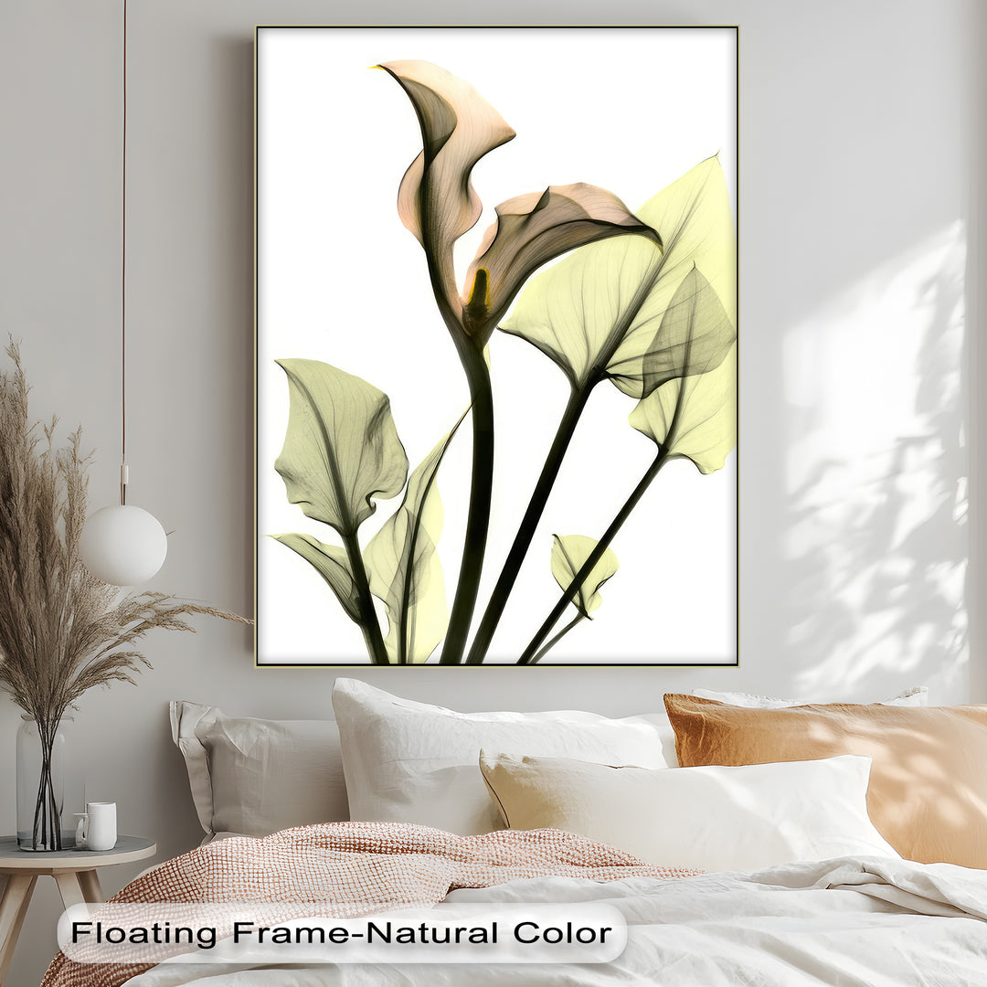 Soft Calla Grace – Minimalist Botanical Canvas Print