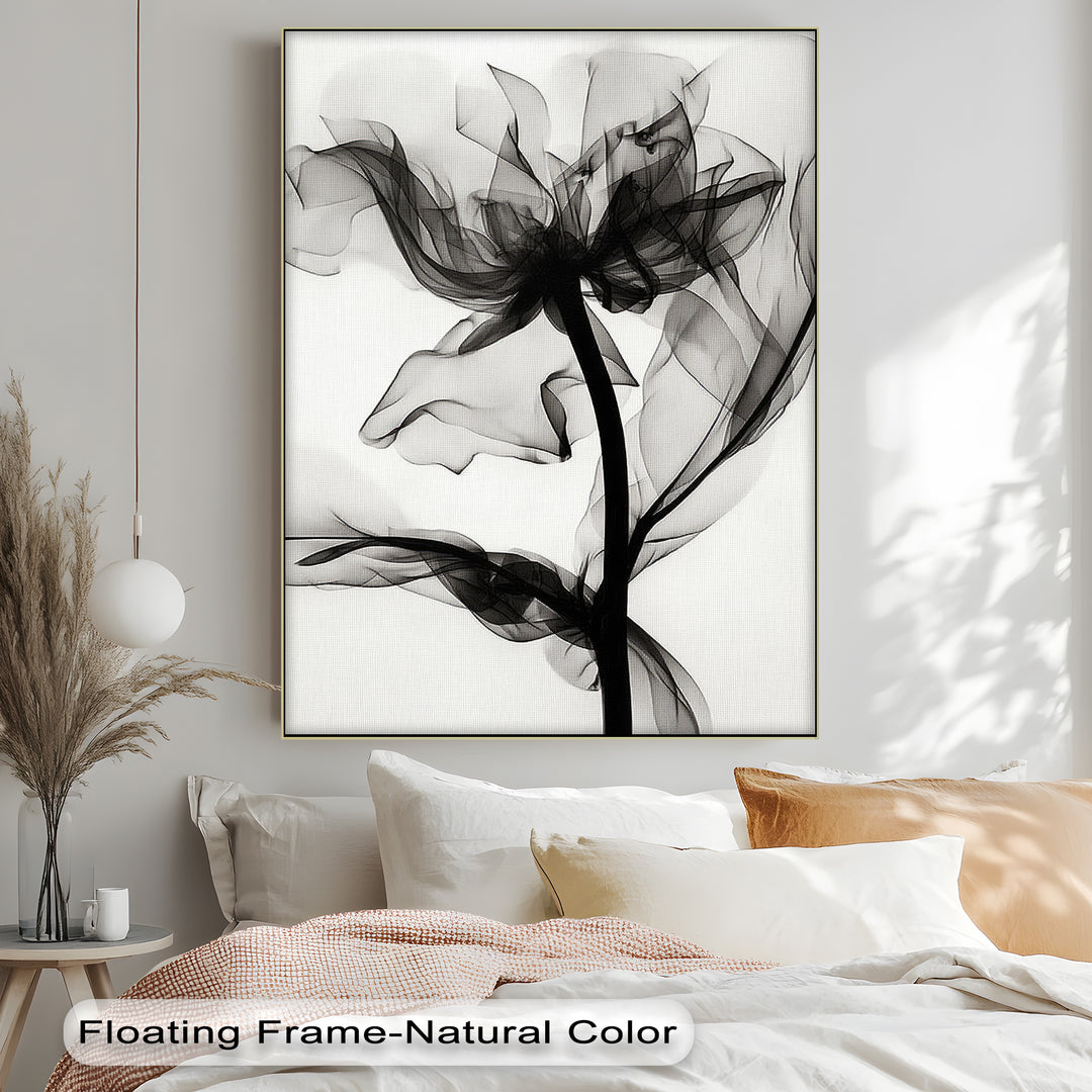 Winterliche Ruhe – Japanische Frau im blauen Kimono, Leinwanddruck | Gerahmtes Kunstwerk