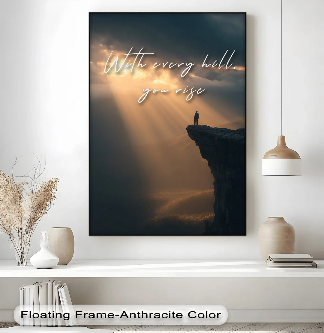 With Every Hill, You Rise – Inspirational Sunset Canvas Print