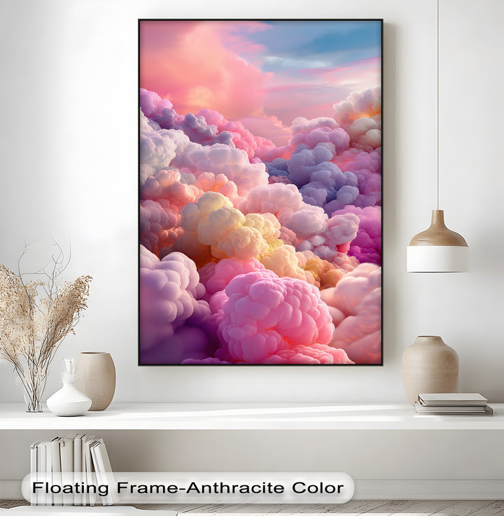 Cotton Sky Mirage – Dreamlike Pastel Cloudscape Canvas Print