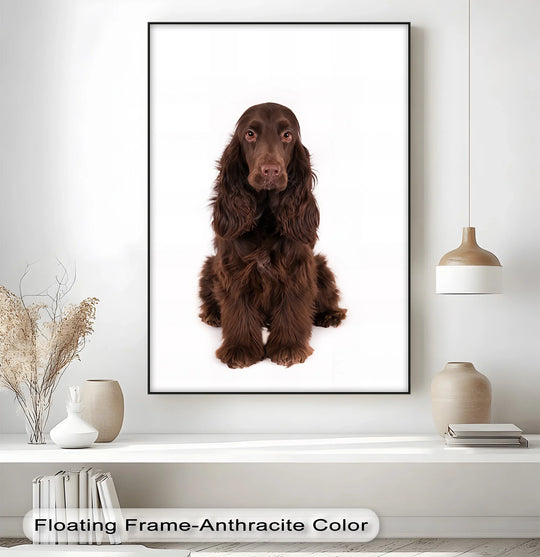 Chocolate Spaniel Portrait – Realistic Dog Canvas Print - MyPhotoStation