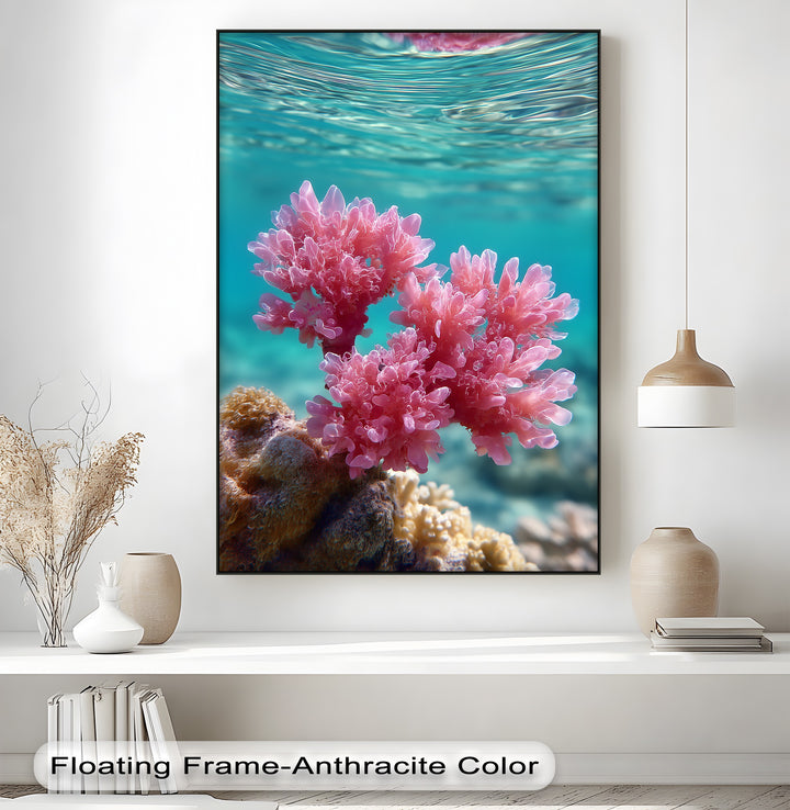 Pink Reef Bloom – Underwater Coral Beauty Canvas Print