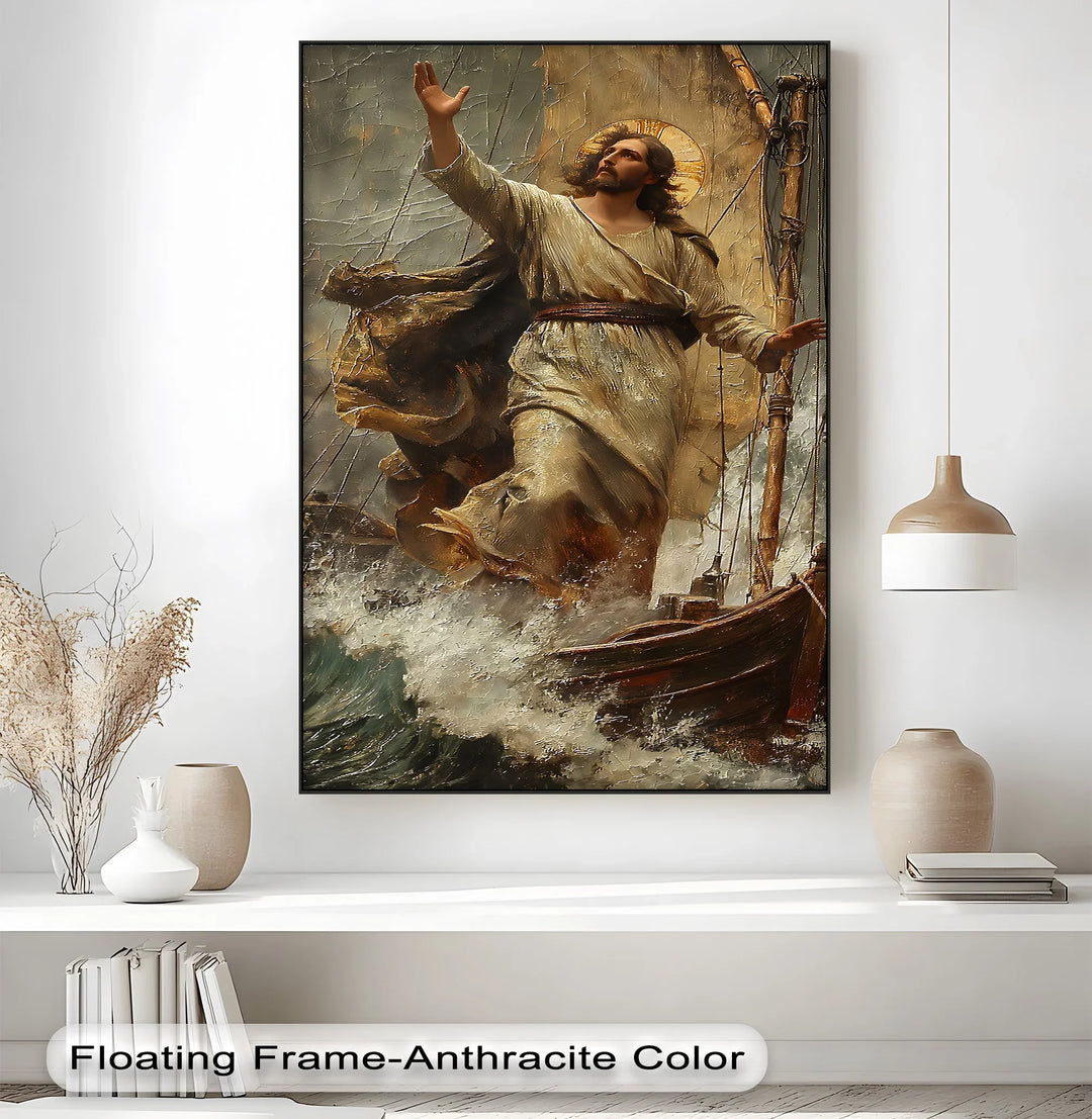 Jesus Calming the Storm – Inspirational Christian Canvas Print - MyPhotoStation