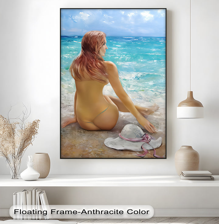 Ocean Desire – Sensual Erotic Canvas Wall Art | Luxury Beach-Inspired Decor