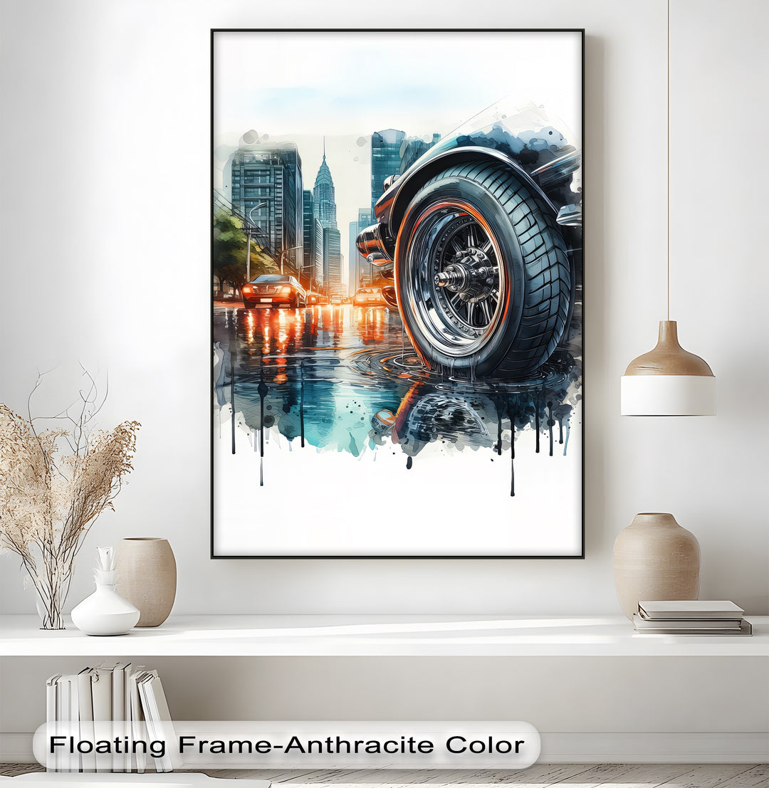 Urban Power and Chrome Reflections – Car Canvas Print