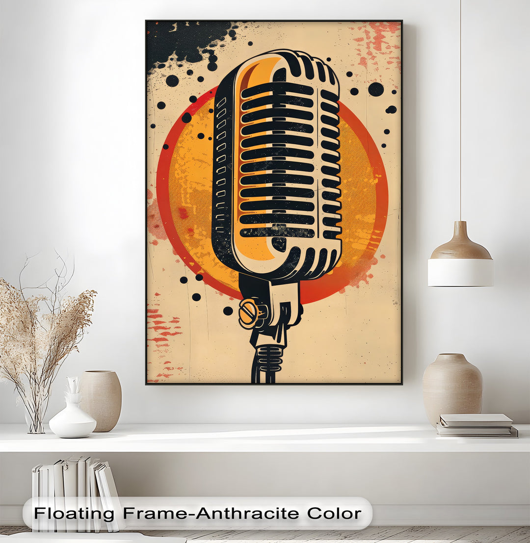 Retro Airwaves – Vintage Microphone Canvas Print