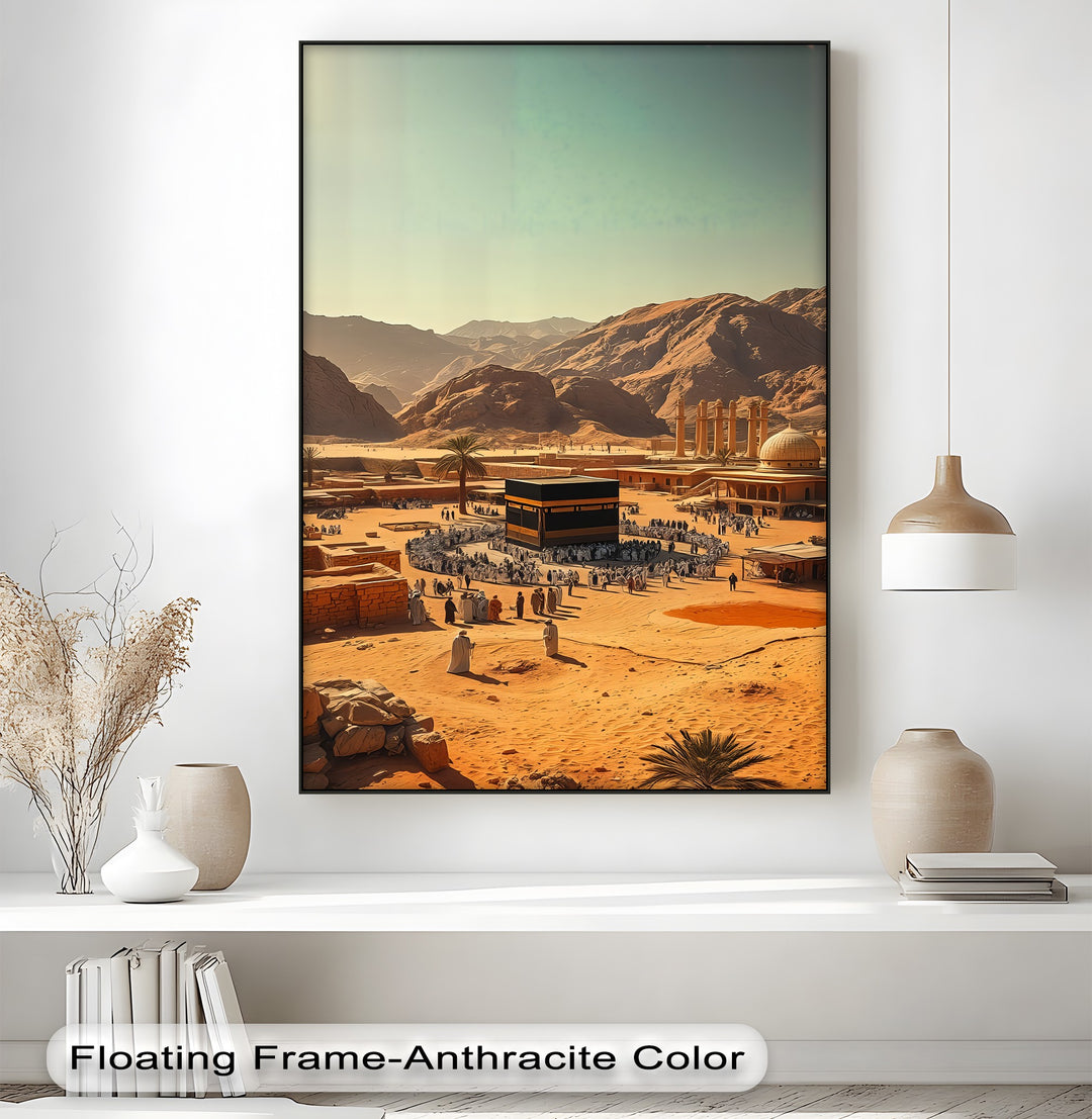 Ancient Makkah – Historic Kaaba Scene Islamic Canvas Print