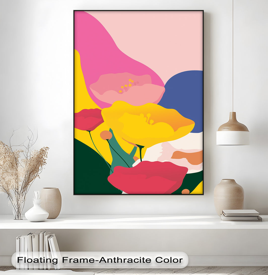 Bold Bloomscape – Vibrant Abstract Flower Canvas Print
