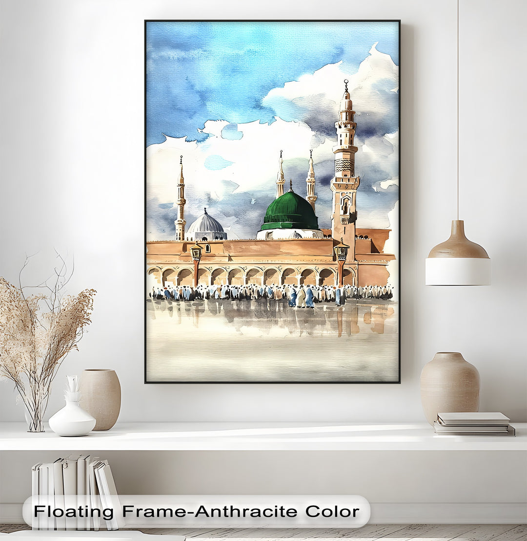 Sacred Serenity – Al-Masjid an-Nabawi Islamic Canvas Print