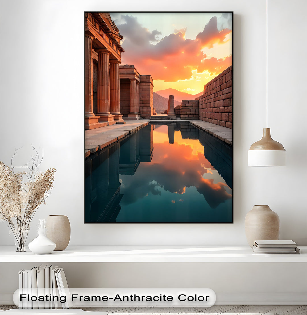 Sunset Reflections – Ancient Temple Canvas Print