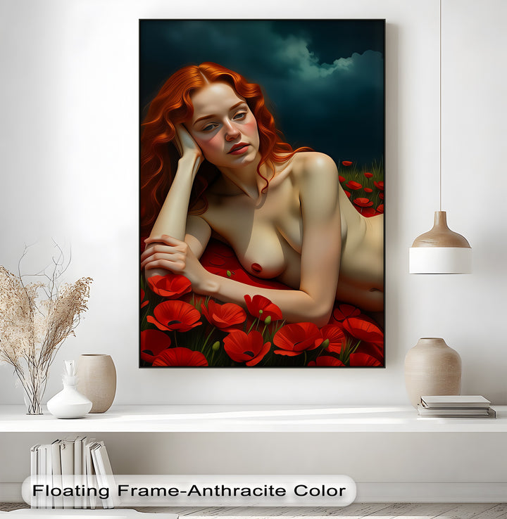 Scarlet Reverie – Sexy Canvas Artwork | Large Framed Wall Art