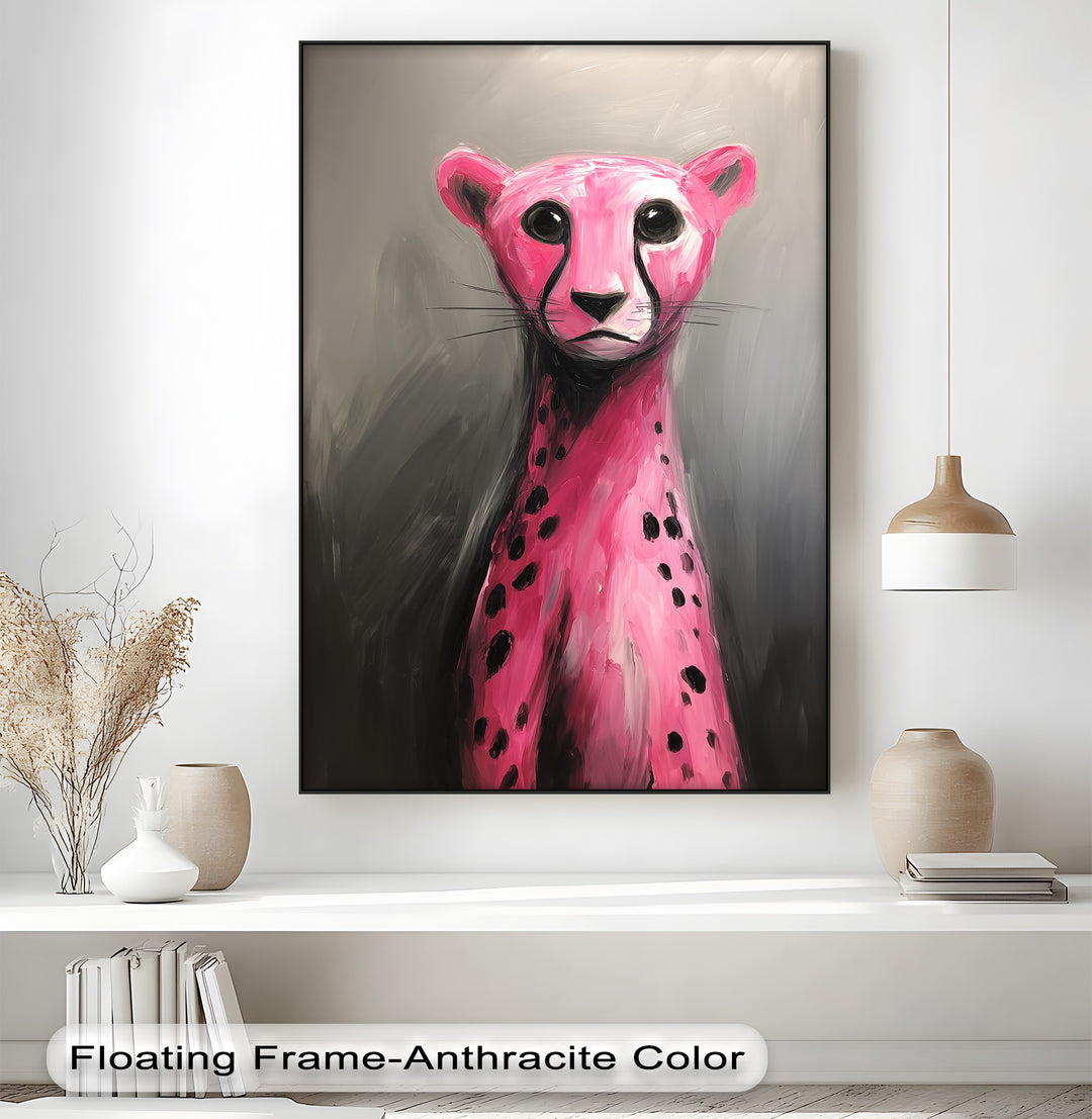 Fierce & Fuchsia – Abstract Pink Cheetah Canvas Print