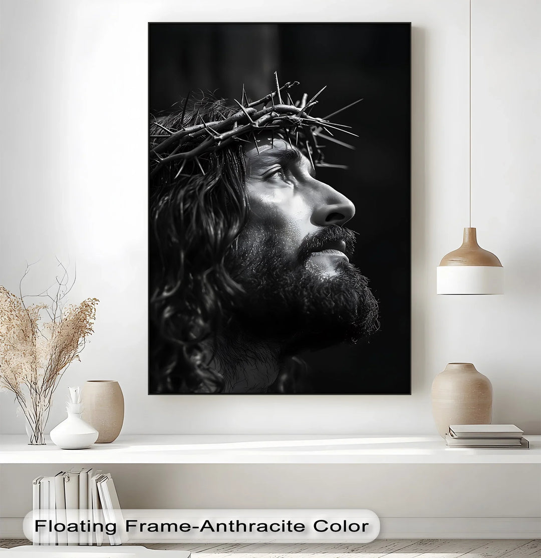 Crown of Mercy – Black and White Jesus Canvas Prints - MyPhotoStation