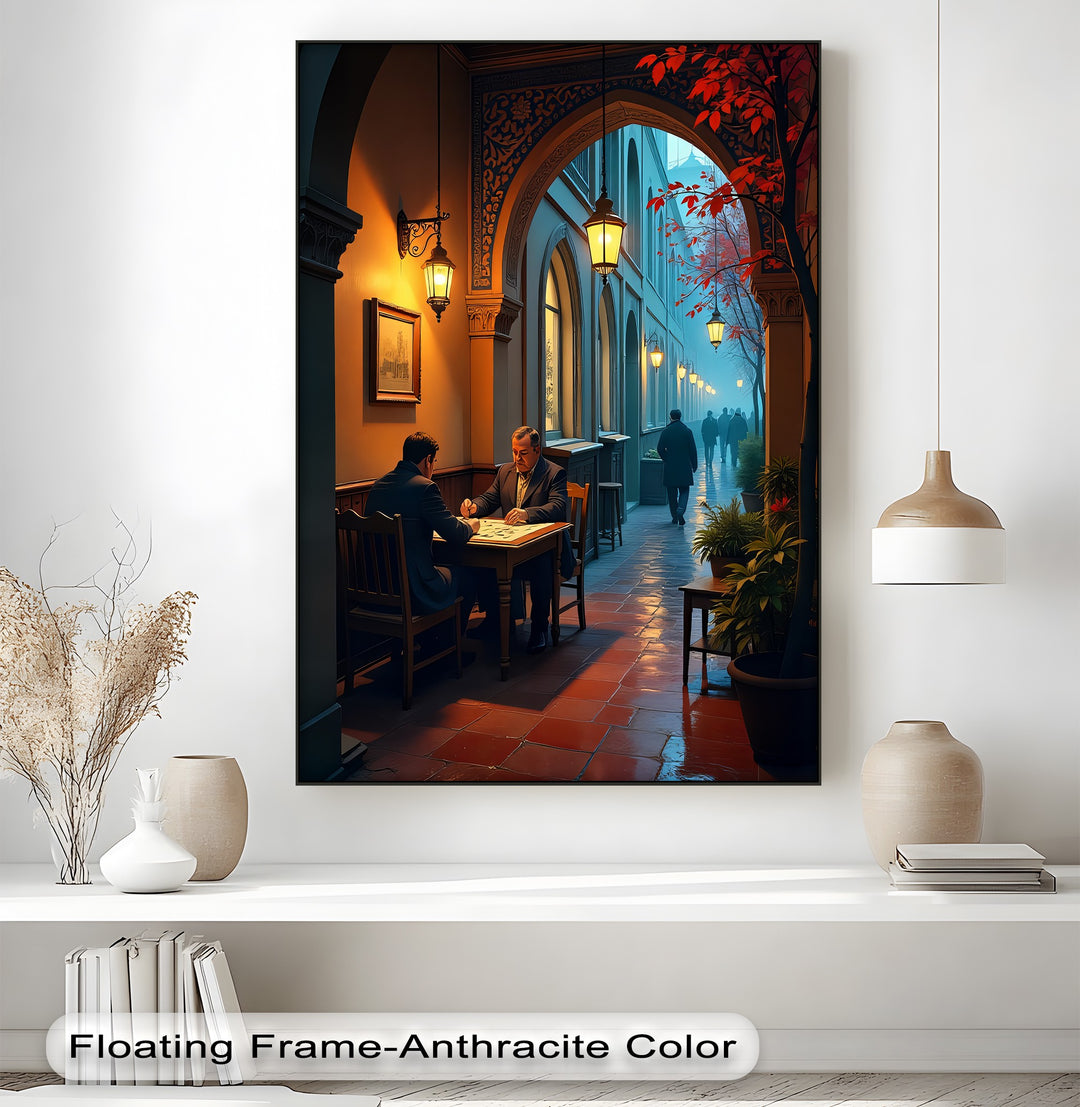 Twilight Conversations – Urban Evening Canvas Print