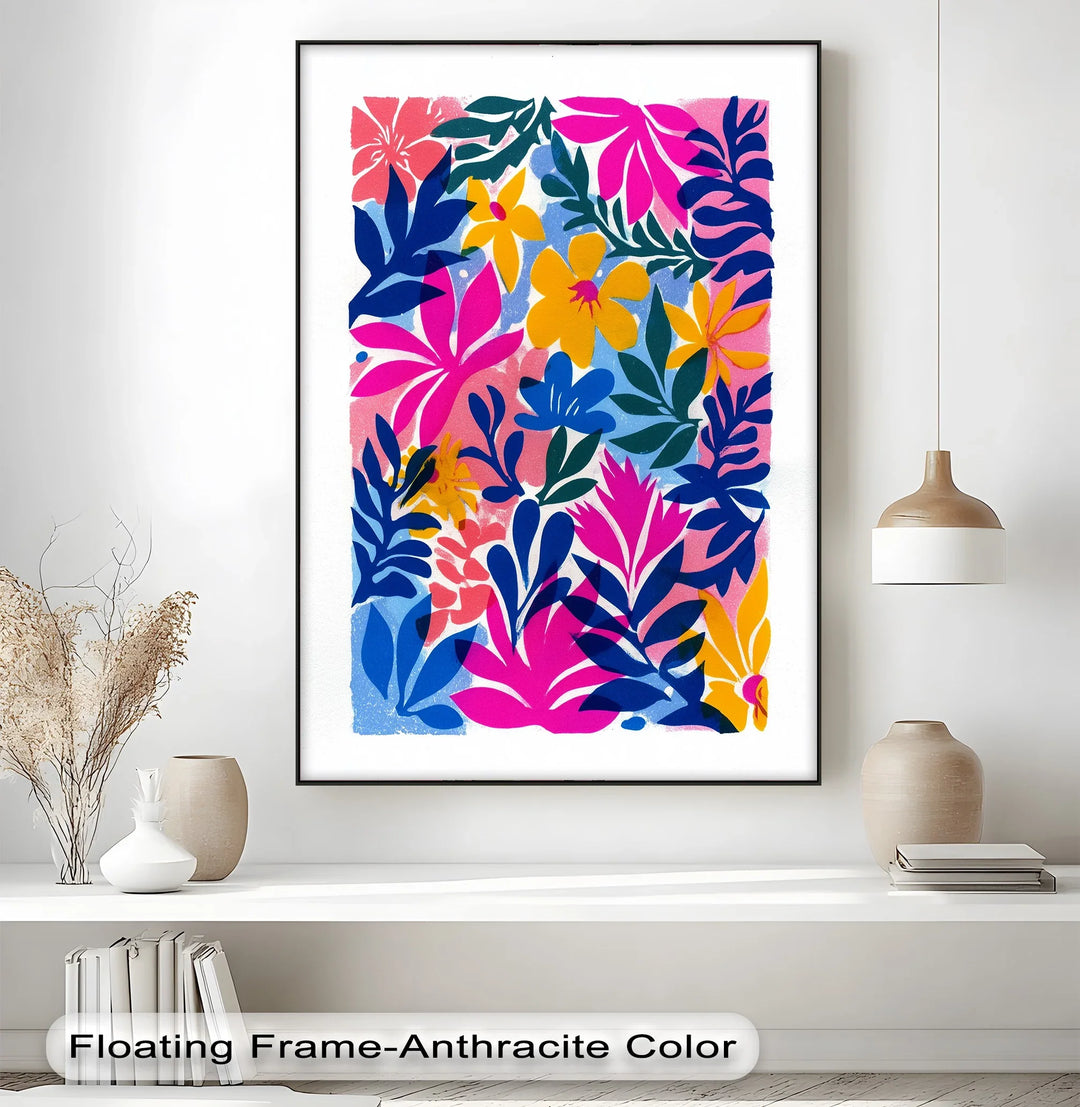 Tropical Bloom Explosion – Colorful Floral Abstract Canvas Print - MyPhotoStation