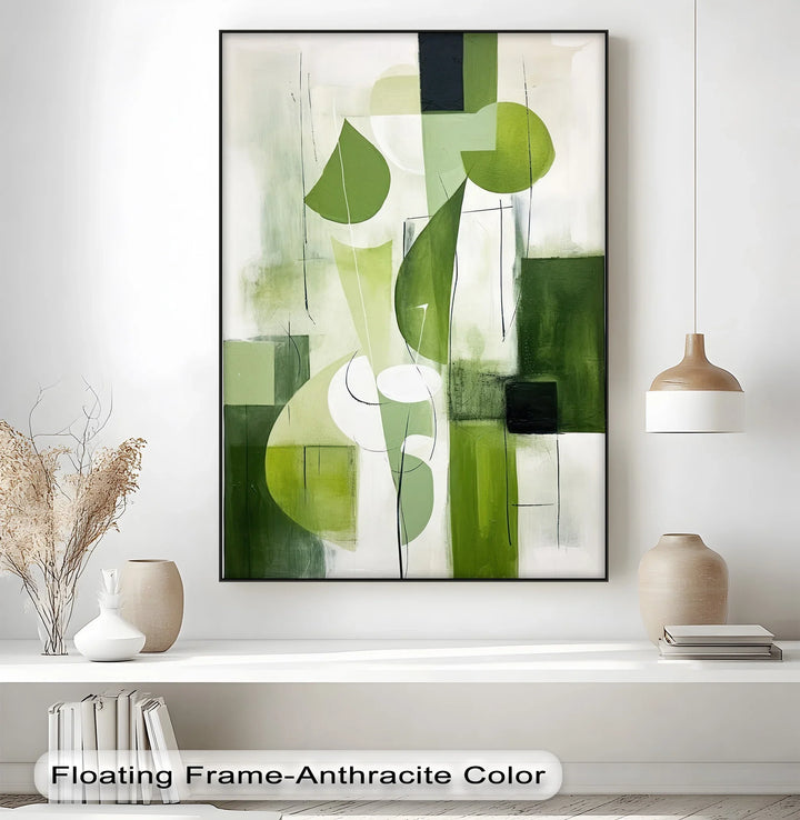 Verdant Geometry – Abstract Leaf-Inspired Canvas Print - MyPhotoStation