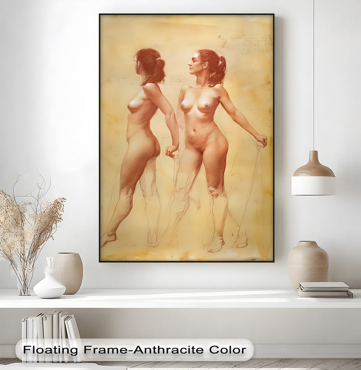 Dual Nude Study – Sexy Canvas Wall Art | Large Framed Wall Art