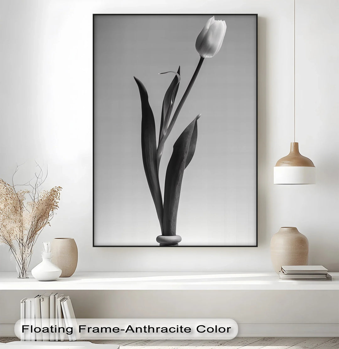 Tall Elegance – Single Tulip Minimalist Canvas Prints - MyPhotoStation