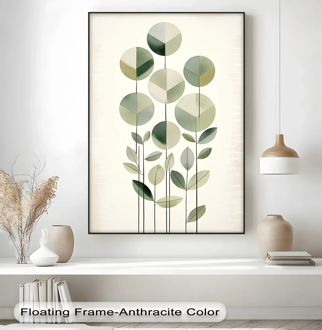 Geometric Leaf Totems – Minimalist Botanical Canvas Print - MyPhotoStation