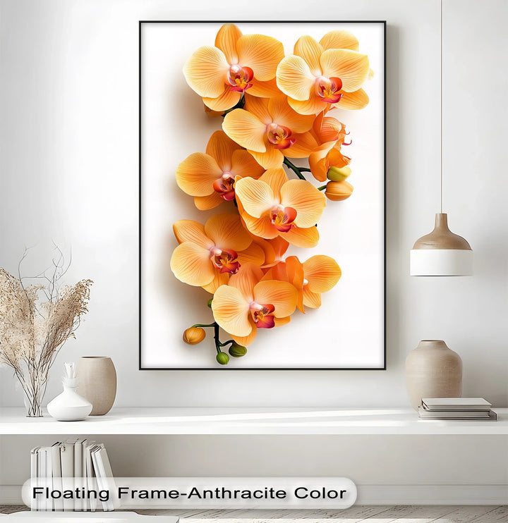 Golden Orchid Radiance – Orange Phalaenopsis Floral Canvas Print - MyPhotoStation