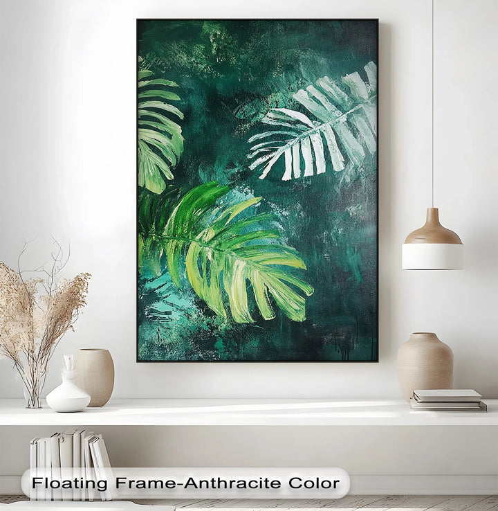 Tropical Monstera Brushstrokes – Lush Leaf Canvas Print - MyPhotoStation