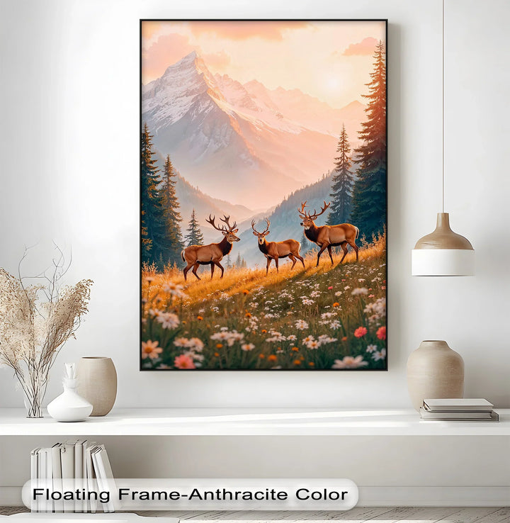 Majestic Elk in Alpine Meadow – Animal Canvas Print - MyPhotoStation