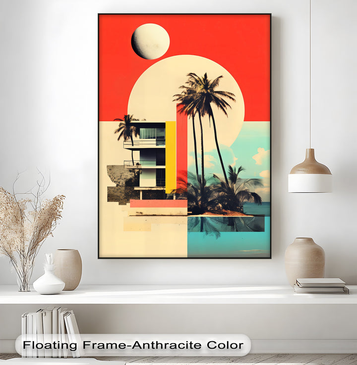 Solar Tropics – Modern Retro Beachscape Canvas Print