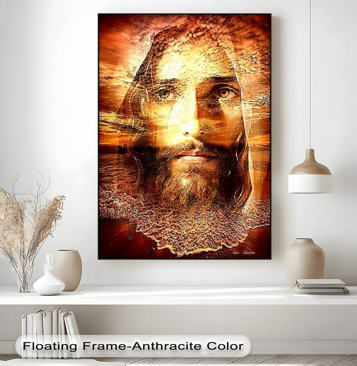 Divine Gaze – Contemporary Jesus Portrait Canvas Wall Art