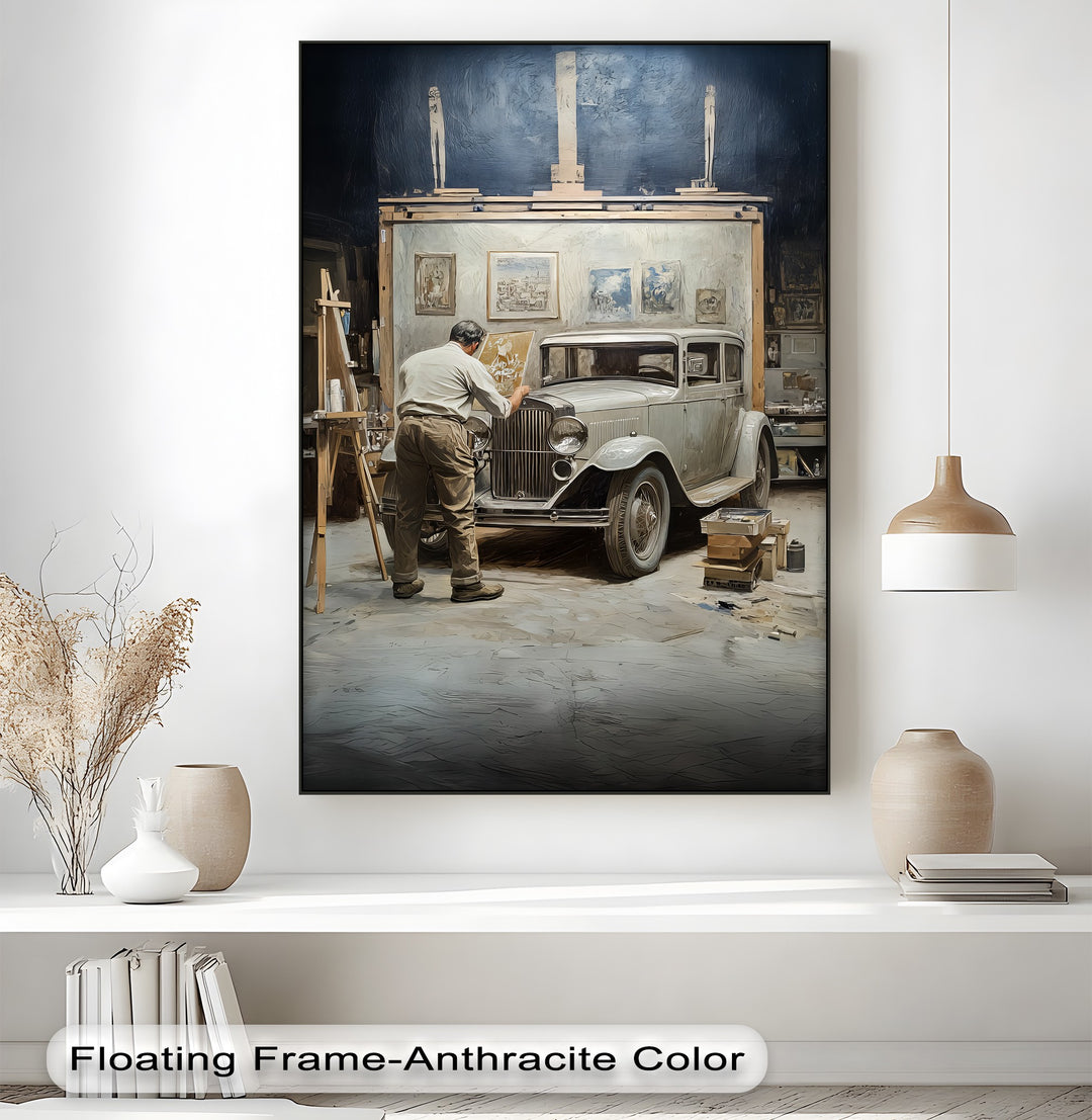 Timeless Restoration in Artist’s Studio – Car Canvas Print