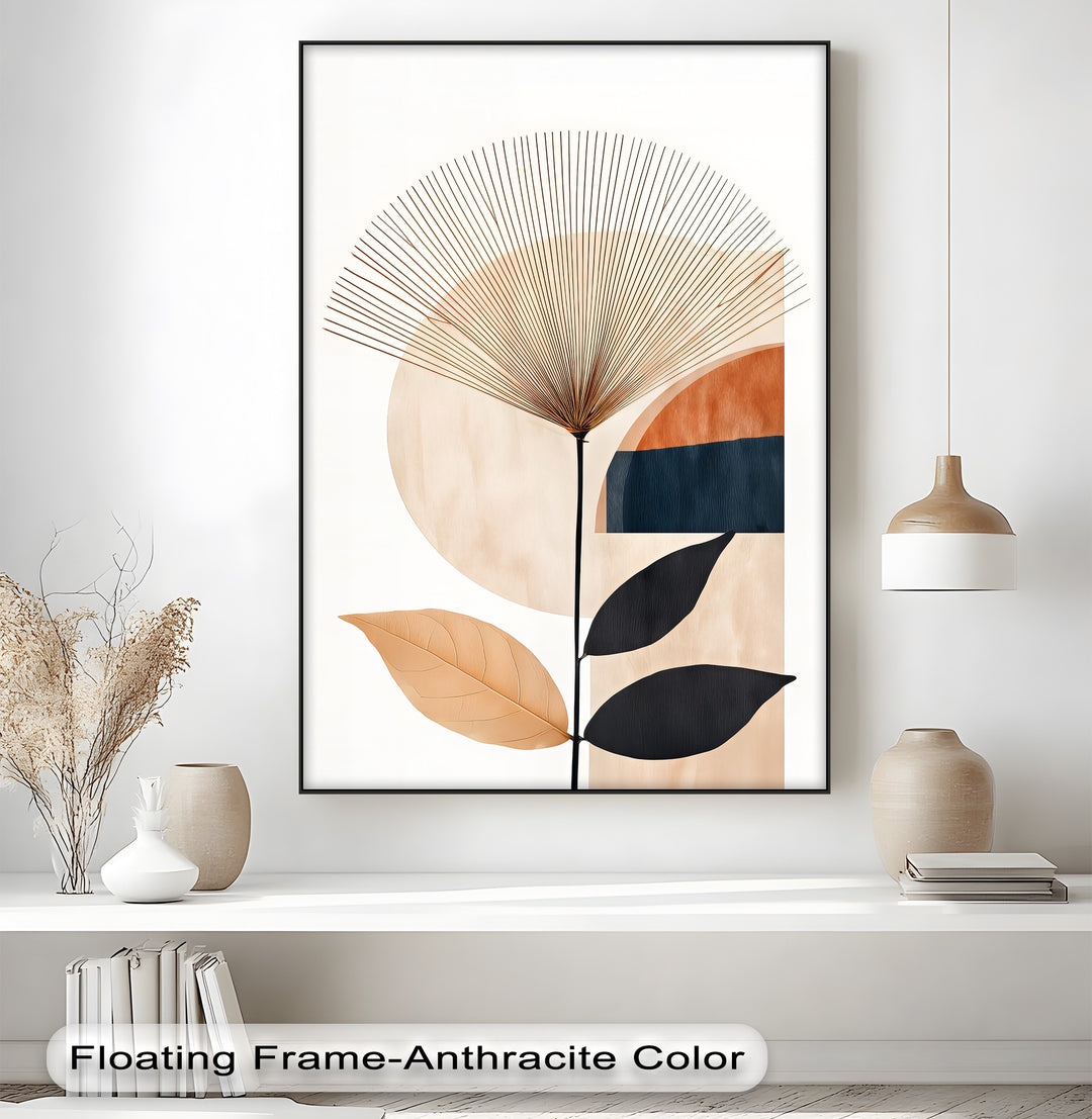 Geometric Botanical Abstract Canvas Wall Art | Colorful Art