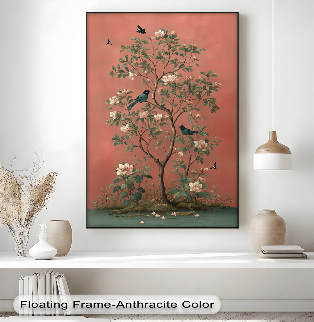 Birds and Magnolia Tree - Canvas Wall Art | Bedroom Canvas Art