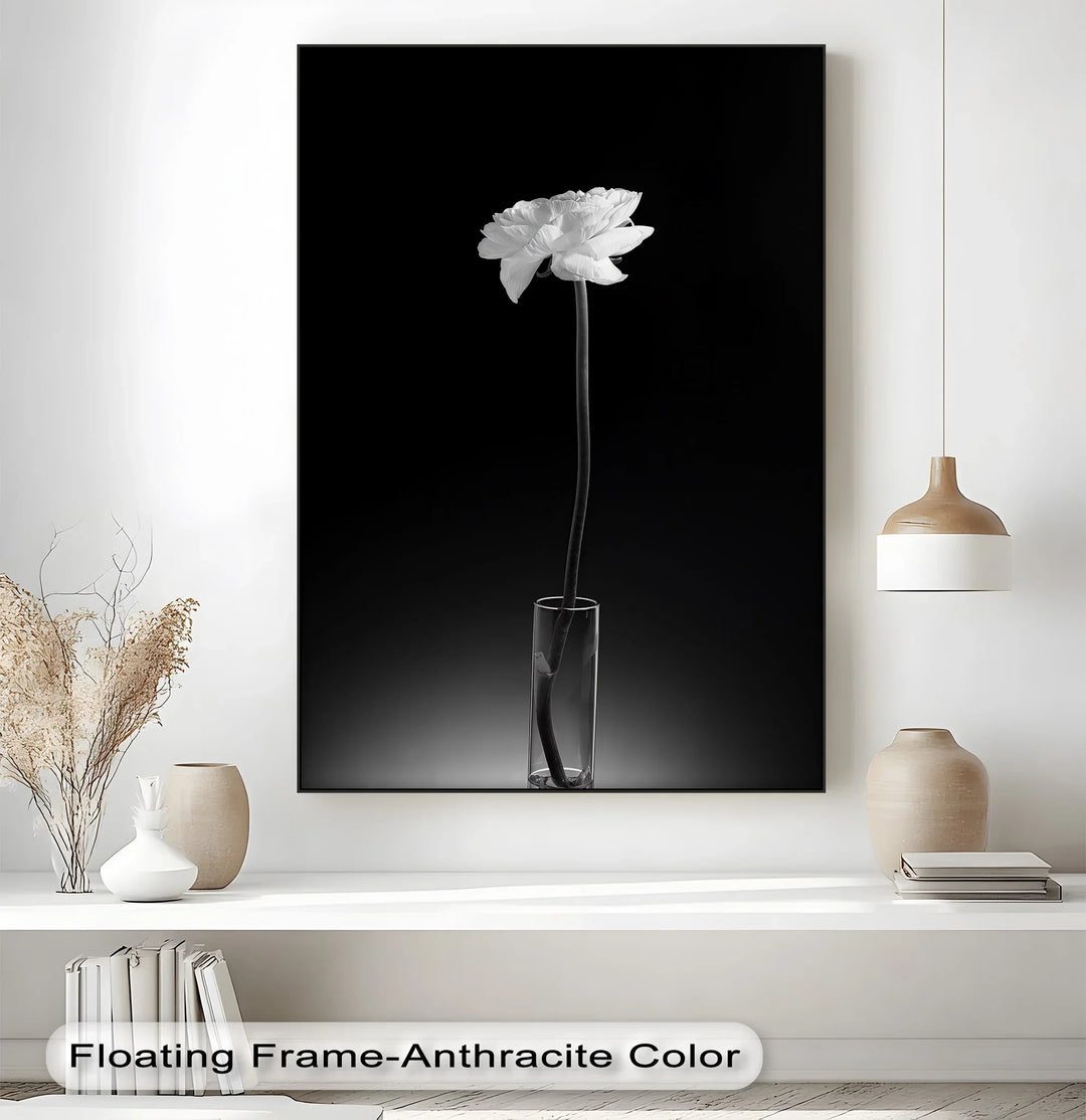 Solitary Grace – White Flower in Vase Canvas Prints - MyPhotoStation