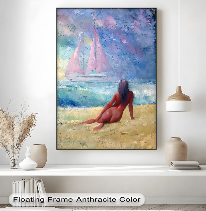 Serenity by the Shore – Erotic Canvas Print