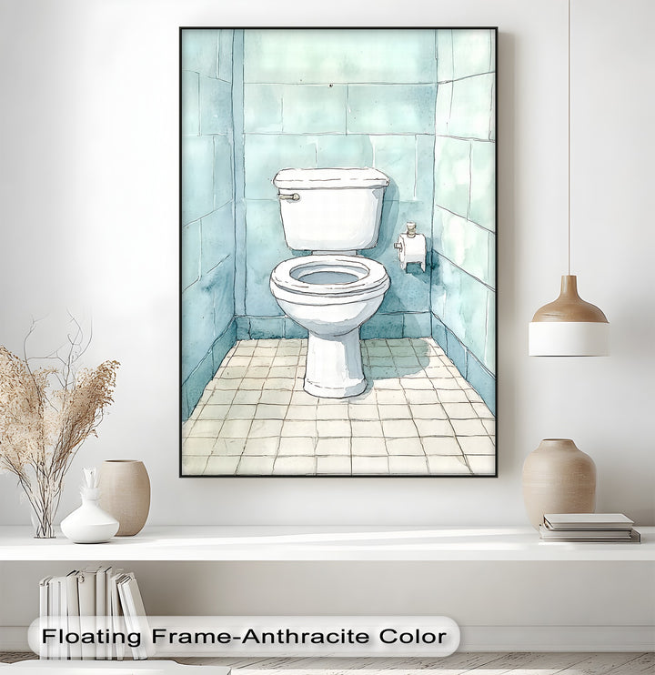 Add personality to your powder room or guest bathroom with this toilet art print, a humorous twist that turns ordinary wall space into an unforgettable talking point.

