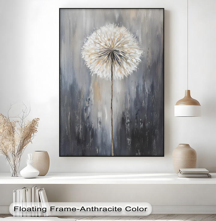 Whispers of Grace – Dandelion-Inspired Neutral Tones Canvas Print