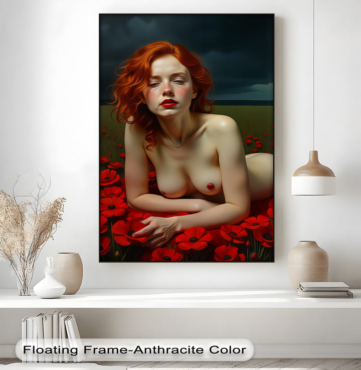 Scarlet Reverie – Sexy Canvas Artwork | Oversized Wall Art