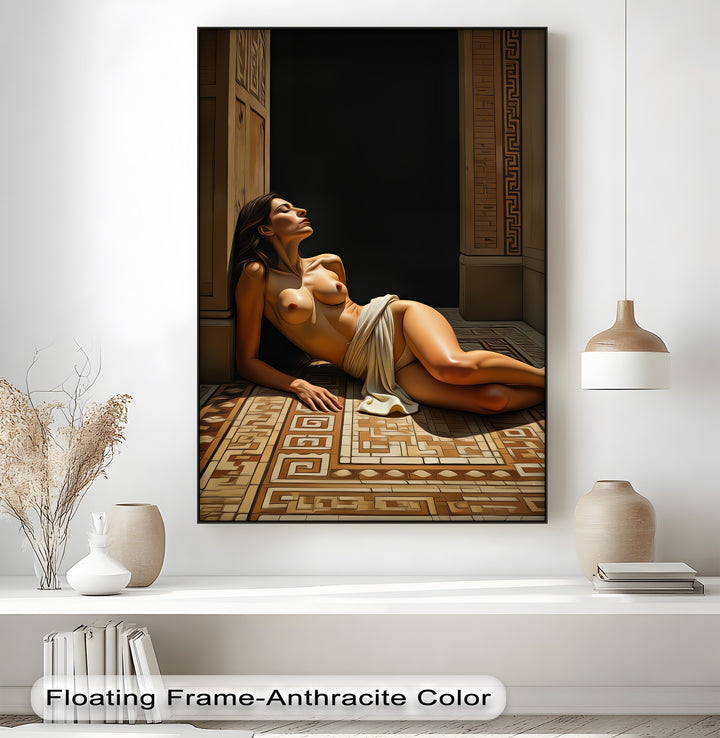 Temple Reverie – Classical Nude Canvas Wall Art | Large Canvas