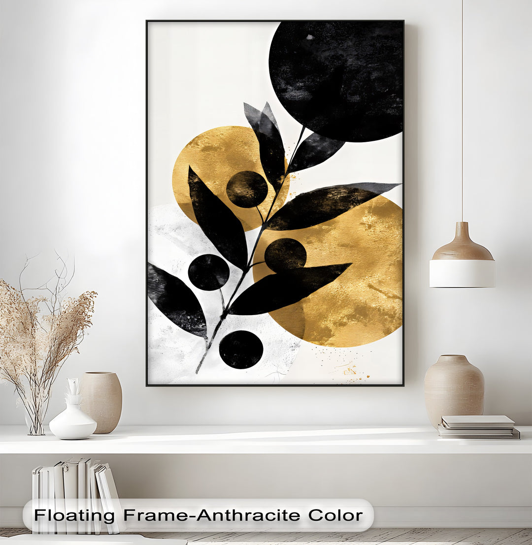 Golden Balance – Abstract Black and Gold Canvas Wall Art | Abstract Art