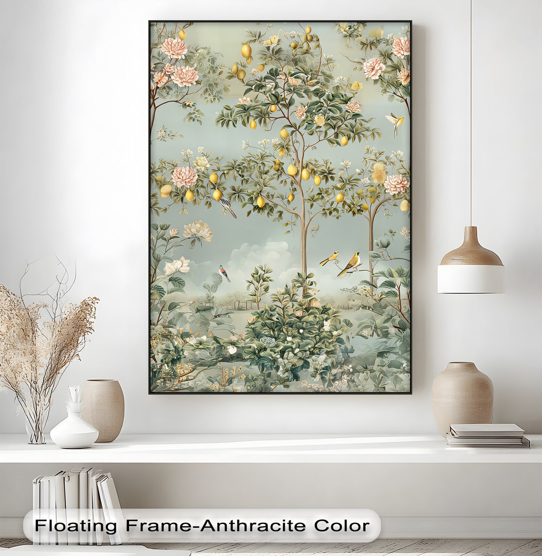 Birds and Trees - Botanical Canvas Wall Art | Framed Artworks