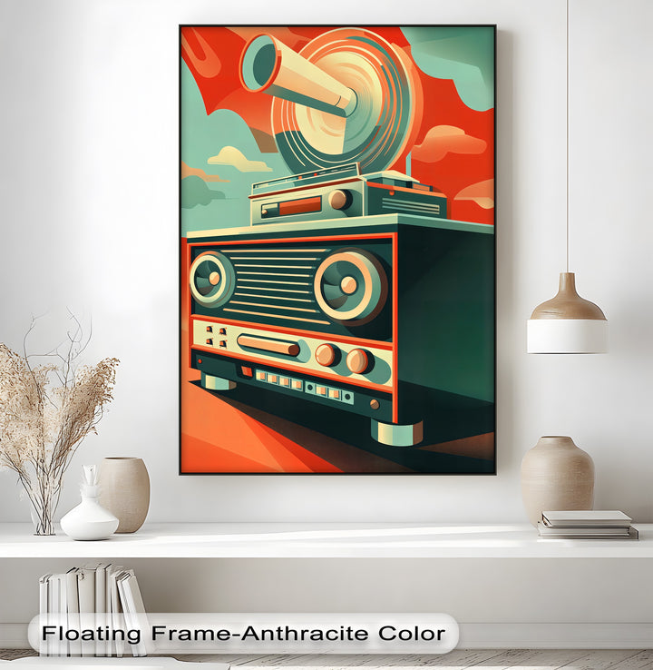 Sonic Boom – Abstract Retro Speaker Canvas Print