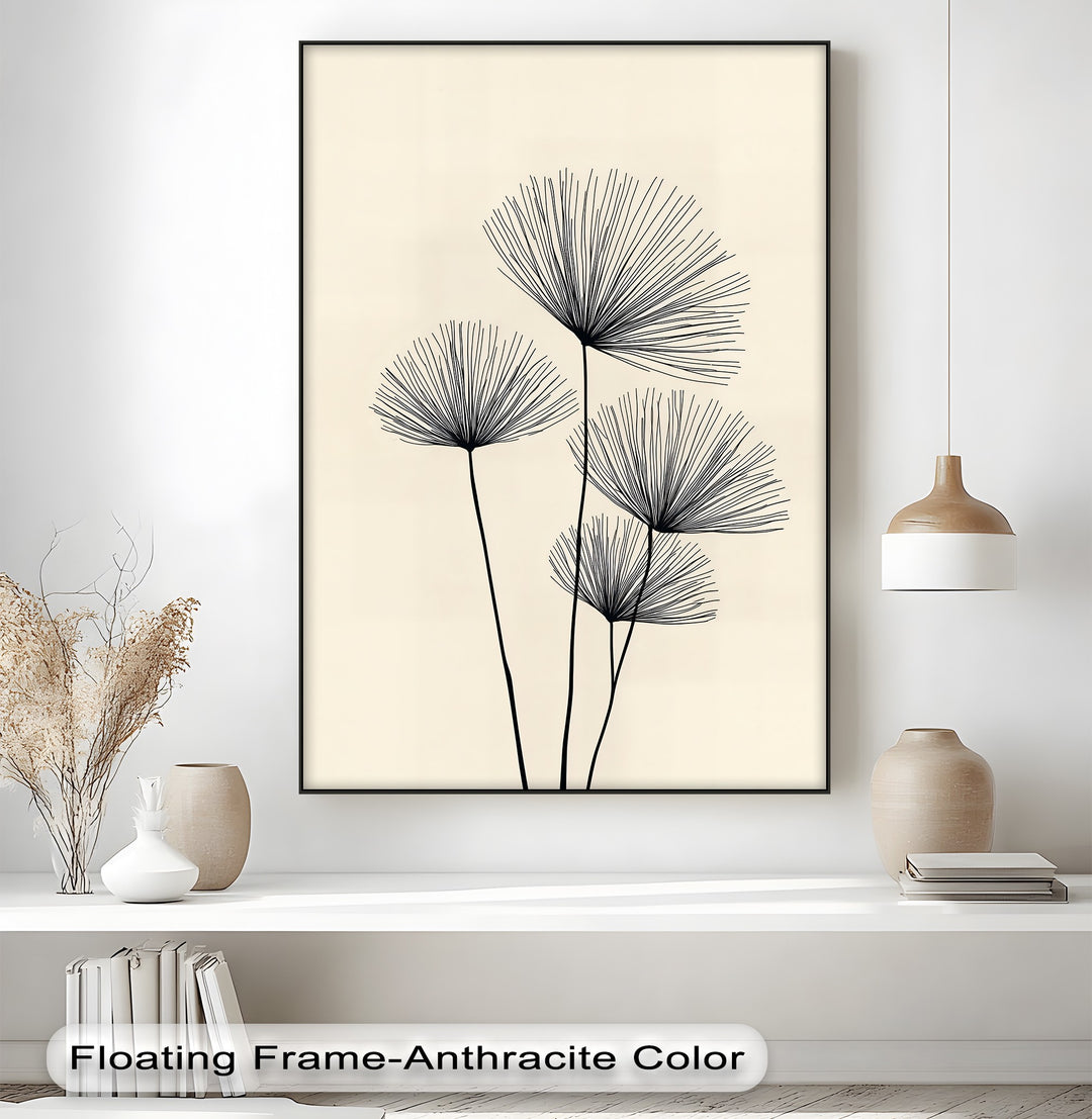 black botanical canvas decor
