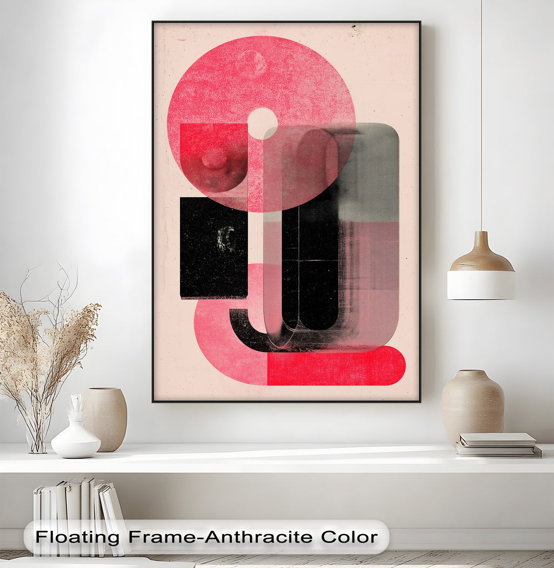 Red Echo – Abstract Geometric Canvas Print