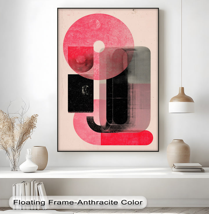 Red Echo – Abstract Geometric Canvas Print