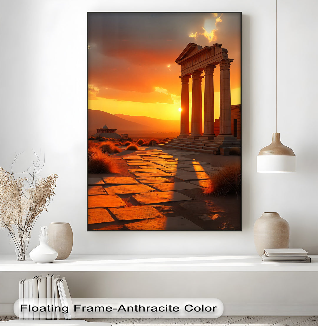 Golden Dusk – Ancient Pillars Canvas Print