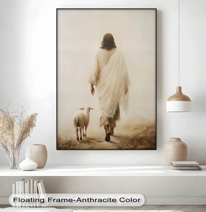 The Shepherd’s Path – Jesus Walking with Lamb Canvas Print - MyPhotoStation