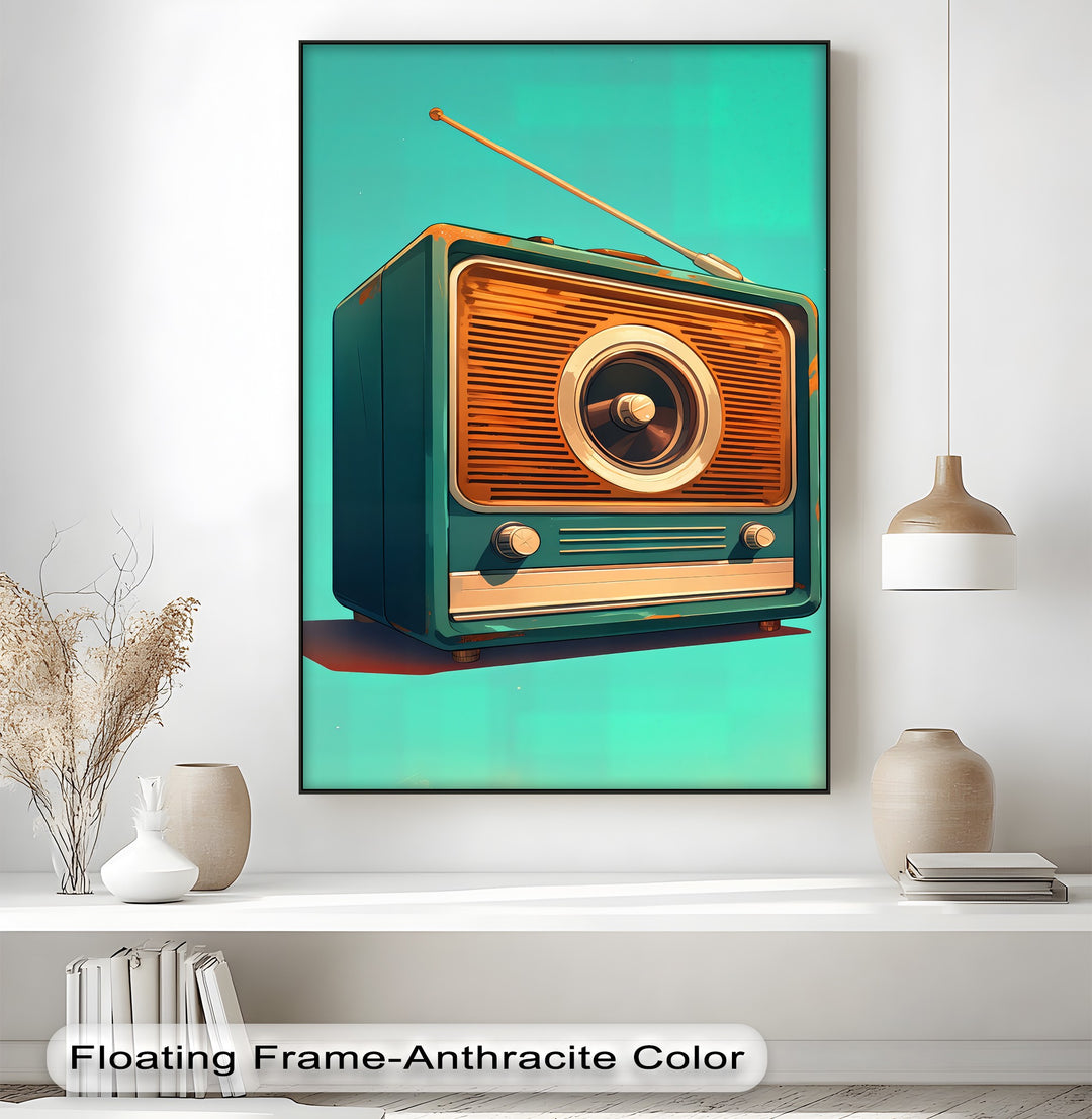 Signal Revival – Vintage Radio Abstract Canvas Print