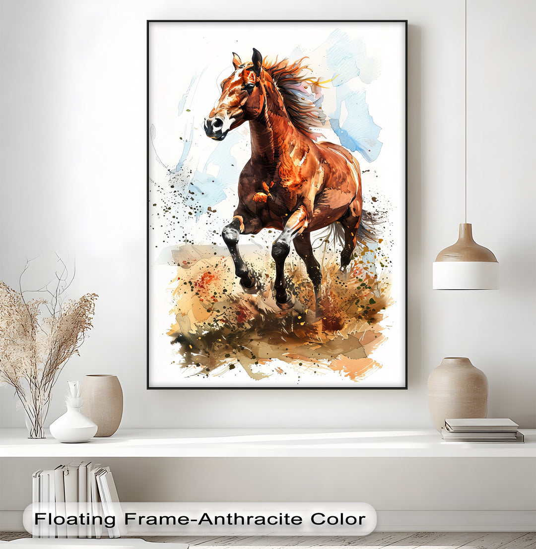 Fiery Gallop – Dynamic Chestnut Horse Canvas Print